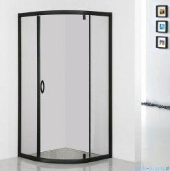 Sea Horse Stylio Black kabina natryskowa półokrągła jednoskrzydłowa 90x90x190 cm przejrzyste BK502RTK+