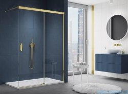 SanSwiss Cadura Gold Line kabina Walk in 140cm prawa ze ścianką przesuwną CAW2D1401207