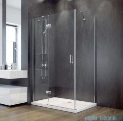 Besco Viva kabina prostokątna lewa z brodzikiem i syfonem 120x80cm przejrzysta VPL-128-195C/BAX-120-80-P