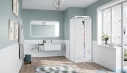 Novellini Glax 1 2.0 kabina z sauną parową 80x80 prawa srebrna G21GF89DT5-1BB