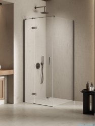 New Trendy Nesta Gunmetal Brushed kabina 100x100x200 cm lewa wspornik równoległy grafit szczotkowany/szkło przejrzyste K-4711