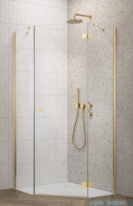 Radaway Essenza Gold Ptj kabina pięciokątna 90x80cm prawa szkło przejrzyste 1385010-09-01R/1385053-01-01