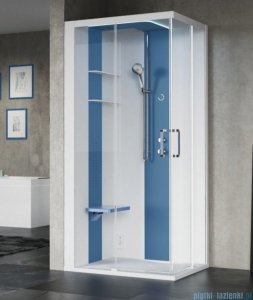 Novellini Skill 2A kabina z hydromasażem lewa błękitna 120x80 SKIA129SM1F-1AN0