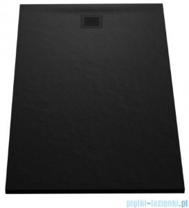 New Trendy Mori brodzik prostokątny z konglomeratu 120x80x3 cm czarny B-0405