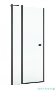 Roca Capital drzwi prysznicowe CZARNY MAT 90x200cm przejrzyste AM4609016M