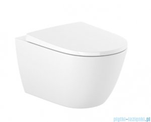 Roca Ona miska WC wisząca Rimless Compacto z deską wolnoopadającą biała A34H688000