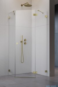 Radaway Essenza Pro Brushed Gold Ptj kabina pięciokątna 80x80 prawa szczotkowane złoto 10100000-99-01R/10100100-01-01