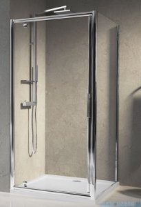 Novellini Drzwi prysznicowe obrotowe LUNES G 84 cm szkło przejrzyste profil srebrny LUNESG84-1B