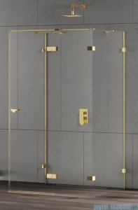 New Trendy Eventa Gold Shine kabina prysznicowa przyścienna 80x90x200 przejrzyste Prawa Złoty połysk EXK-4795