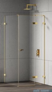 New Trendy Eventa Gold Shine kabina prysznicowa prostokątna 80x120x200 cm prawa przejrzyste Złoty połysk EXK-4724
