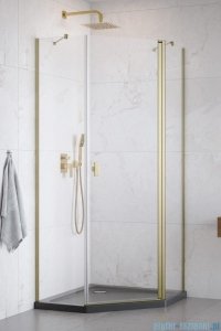 Radaway Nes Brushed Gold Ptj kabina pięciokątna 80x100cm prawa złoto szczotkowane 10052000-99-01R/10052400-99-01
