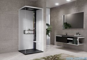 Novellini Glax 2 2.0 kabina z hydromasażem hydro plus 80x80 prawa czarna G22GF89DT1L-1HU