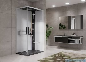 Novellini Glax 2 2.0 kabina z hydromasażem hydro plus 100x80 prawa czarna G22A108DM1L-1HU
