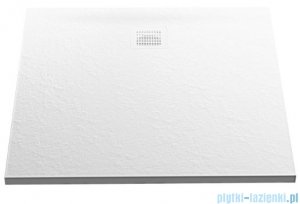 New Trendy Mori brodzik konglomeratowy kwadratowy 90x90x3 cm biały B-0433