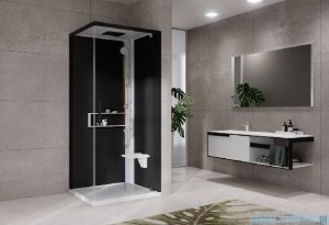 Novellini Glax 2 2.0 kabina z hydromasażem hydro plus 80x80 prawa biała G22GF89DT1L-1UH