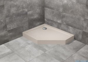 Radaway Doros PT E Compact Stone brodzik pięciokątny 100x80 lewy kaszmirowy SDRPTP1080-05-84SL
