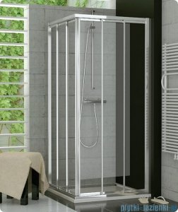 SanSwiss Top-Line TOE3 Wejście narożne 3-częściowe 90-120cm profil biały Lewe TOE3GSM20407
