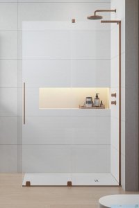 Radaway Furo SL Brushed Copper kabina Walk-in 110x200cm prawa szczotkowana miedź 10306588-93-01R/10110544-01-01