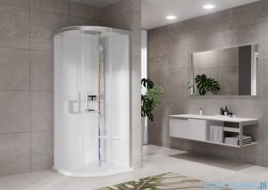 Novellini Glax 2 2.0 kabina masażowo-parowa 90x90 srebrna G22R99M5-1BB