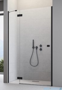 Radaway Essenza 8 Black Dwj drzwi wnękowe 80cm lewe czarny mat/szkło przejrzyste 10480512-01-01L/10460237-54-01L