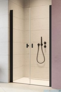 Radaway Nes Black Dwd I drzwi wnękowe 110cm czarny mat/szkło przejrzyste 10027110-54-01