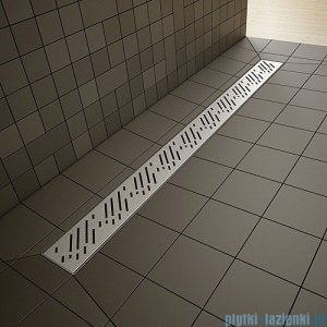 Radaway prostokątny brodzik podpłytkowy z odpływem liniowym na dłuższym boku Rain 99x89cm 5DLA1009B,5R075R,5SL1
