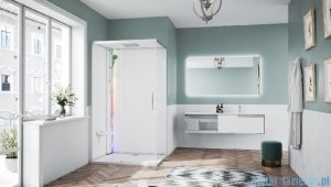 Novellini Glax 1 2.0 kabina z sauna parową 120x80 lewa srebrna G212P120ST5-1BB