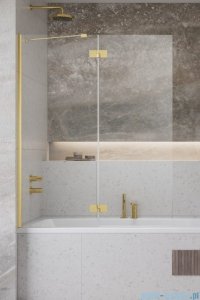 Radaway Essenza Gold PND II parawan nawannowy 100cm lewy złoty połysk/przejrzyste 110002100-09-01L