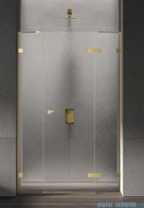 New Trendy Eventa Gold Shine drzwi wnękowe pojedyncze z dodatkową ścianką 170x200 cm przejrzyste prawe Złoty połysk EXK-4688