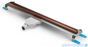 New Trendy Visio Slim Copper odpływ liniowy z rusztem szczotkowanym w kolorze miedzi 70x3,2 cm OL-0097