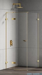 New Trendy Eventa Gold Shine kabina prysznicowa prostokątna 120x70x200 cm lewa przejrzyste Złoty połysk EXK-4713