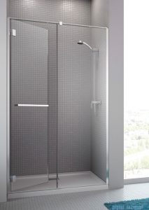 Radaway Carena DWJ Drzwi prysznicowe 100 lewe szkło przejrzyste + brodzik Delos C 34322-01-01NL