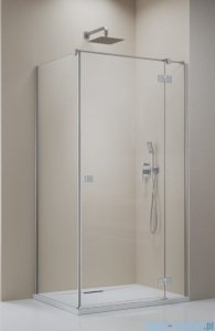 Radaway Essenza Kdj Brushed Nickel kabina 80x80cm prawa szczotkowany nikiel 1385043-91-01R/1384051-01-01