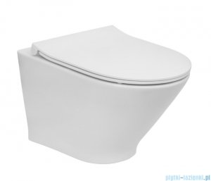 Roca Gap Round Compacto miska WC wisząca Rimless z deską wolnoopadającą Slim biała A34H0N3000