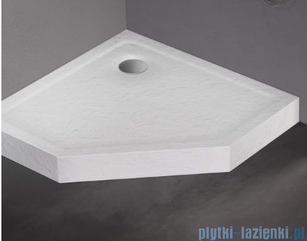 New Trendy Mild Stone brodzik akrylowy pięciokątny 90x90x11,5 cm biały B-0519