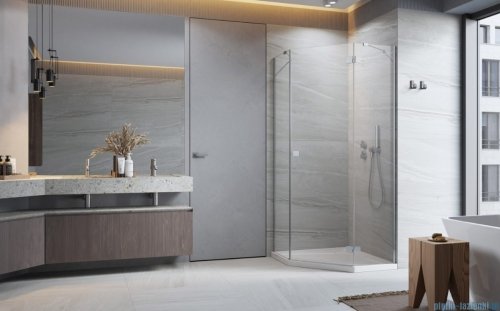 Radaway Essenza 8 Ptj kabina pięciokątna 80x90cm prawa szkło przejrzyste 10490000-01-01R/10490400-01-01
