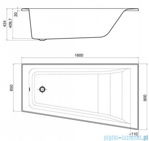 Roca Easy wanna 160x90cm prawa z hydromasażem Smart WaterAir Plus A24T293000