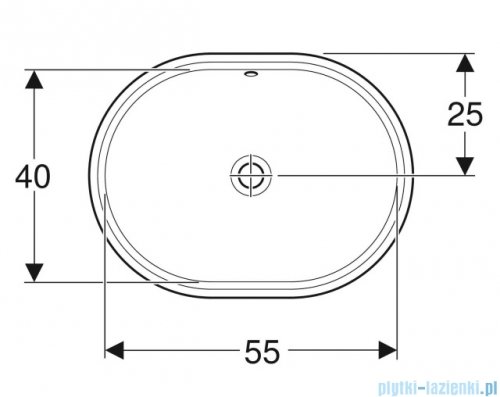 Geberit VariForm Umywalka owalna z przelewem 62,5x49cm szkliwiony spód KeraTect 500.757.00.2