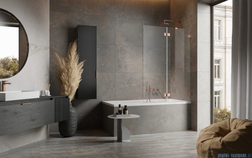 Radaway Essenza Pro Brushed Copper Pnd II parawan nawannowy 140cm prawy szczotkowana miedź 10102140-93-01R