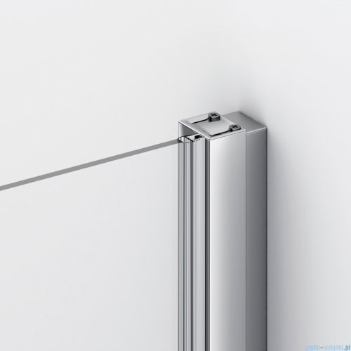 Ronal ANNEA AN13 Drzwi jednoczęściowe ze ścianką stałą w linii 110x200cm lewe srebrny połysk AN13G11005007