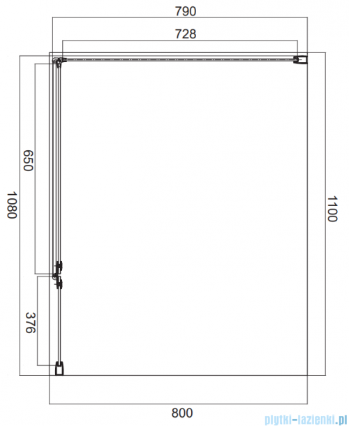 Omnires Manhattan kabina prostokątna 110x80cm szkło przejrzyste MH1180CRTR