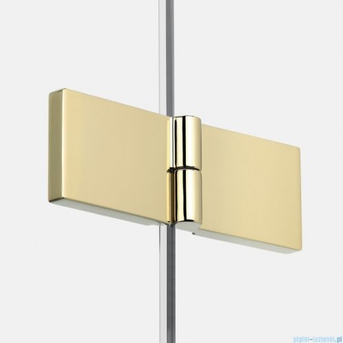 New Trendy New Soleo Light Gold drzwi wnękowe bifold 90x195 cm lewe złoty połysk/szkło przejrzyste D-0464A