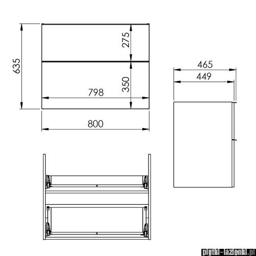 Elita Look komoda 80x63x45cm anthracite 167094