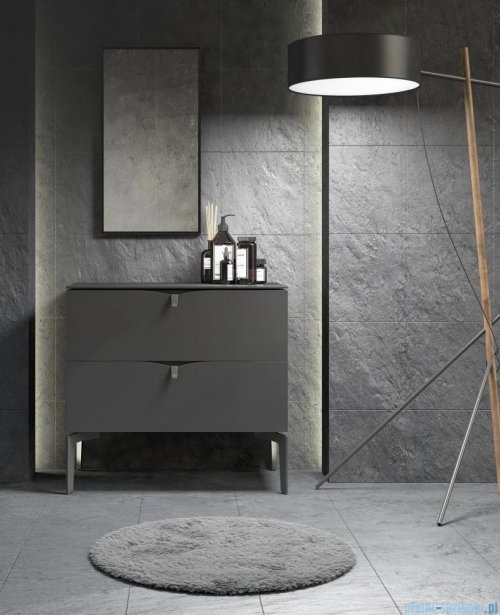 Oristo Siena szafka z umywalką 120x50x46 czarny mat OR45-SD2S-120-8/UME-AM-120-92-C