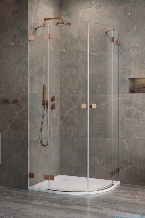 Radaway Essenza Pro Brushed Copper Pdd kabina 100x100cm szczotkowana miedź 10095100-93-01L/10095100-93-01R