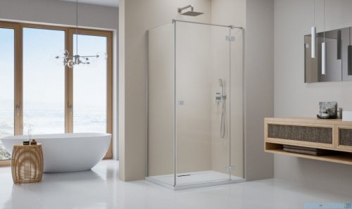 Radaway Essenza Kdj Brushed Nickel kabina 100x70cm prawa szczotkowany nikiel 1385040-91-01R/1384048-01-01