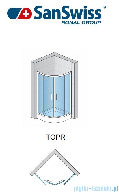 SanSwiss Top-Line TOPR Kabina prysznicowa półokrągła 75-90cm profil połysk TOPR55SM15007