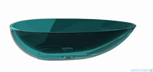Besco Neya Ocean Breeze + syfon chrom umywalka nablatowa 60x35x15cm #UMN-60-OBC