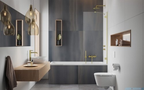 Radaway Essenza Pro Brushed Gold Pnj II parawan nawannowy 90cm L/P szczotkowane złoto 10101090-99-01