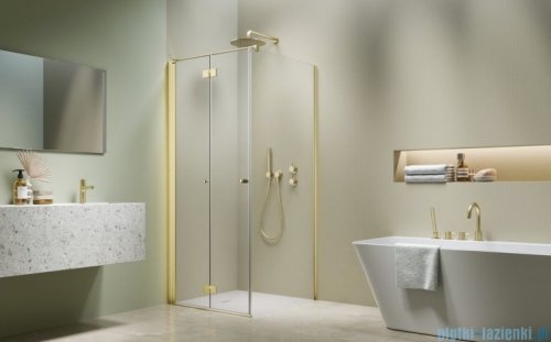 Radaway Nes 6 Kdj B Brushed Light Gold kabina 90x75cm lewa szczotkowane jasne złoto 10025090-98-01L/10039075-01-01